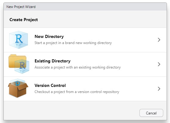 Creating a R project in RStudio