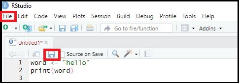 Saving code in RStudio