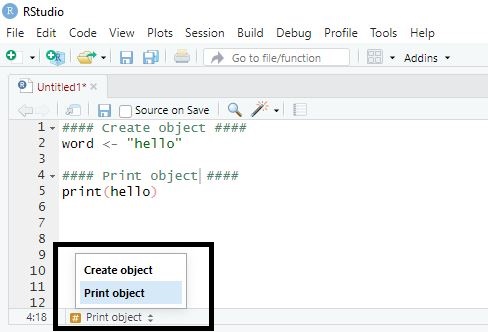 Structuring code in RStudio