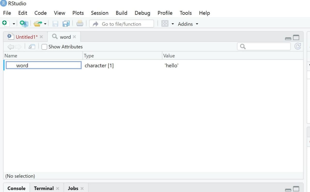 Viewing data in RStudio