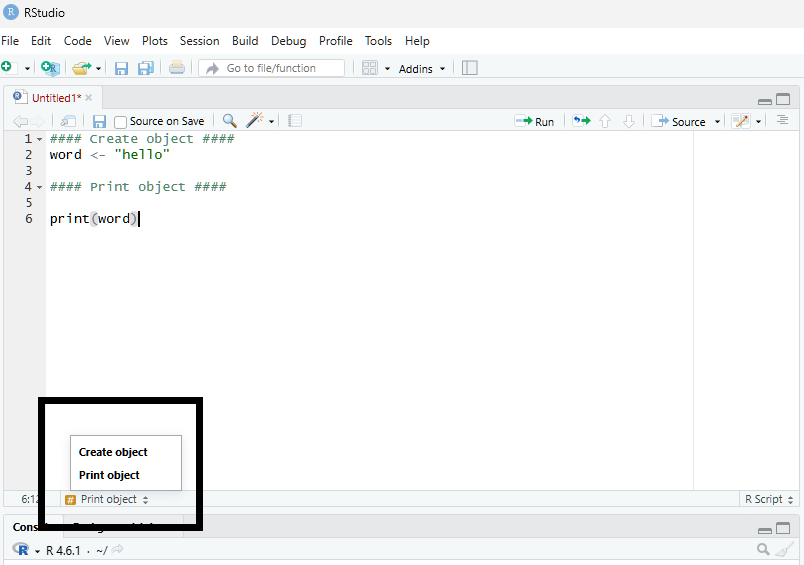 Structuring code in RStudio